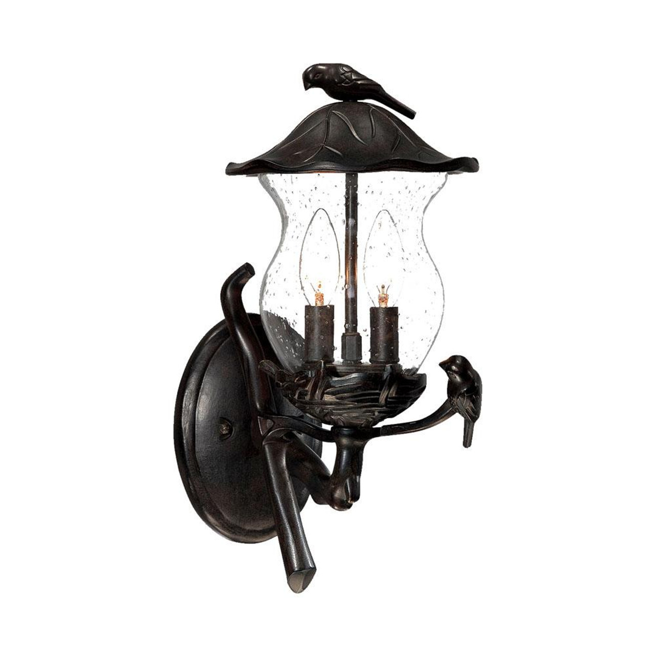 Avian Collection Wall-Mount 2-Light Outdoor Black Coral Light Fixture, Acclaim  Lighting 7551BC/SD 24WGR Acclaim Lighting Wall Lantern