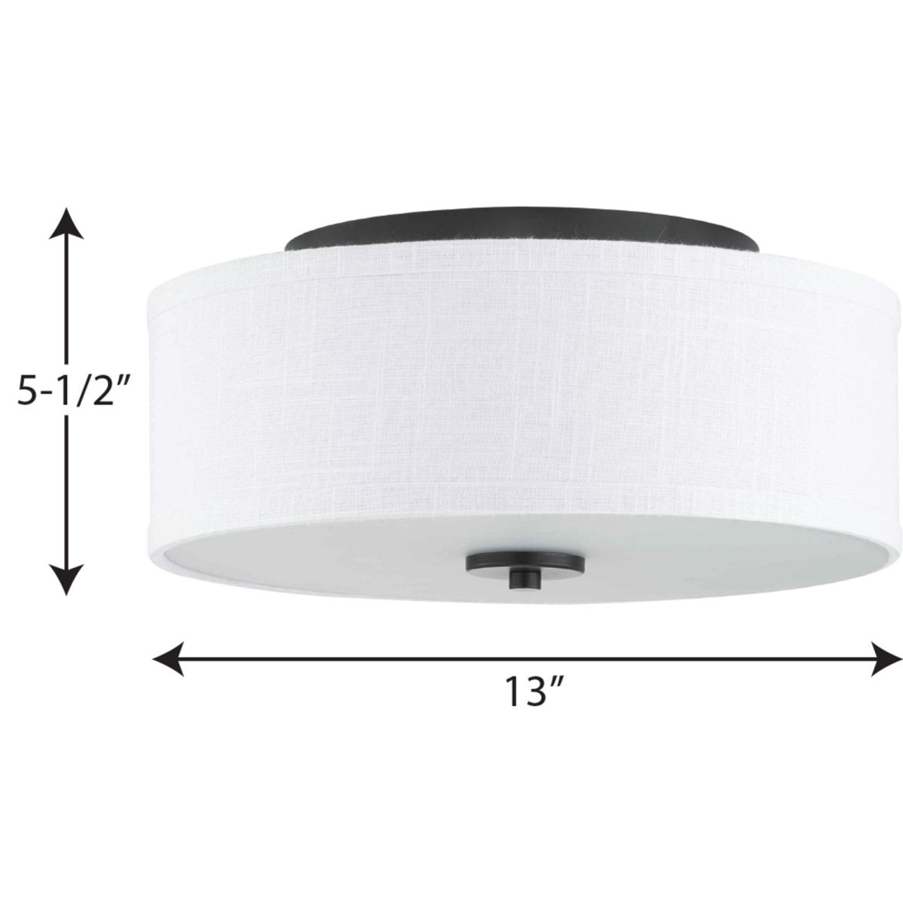 P350130-143 2-60W MED FLUSH MOUNT, Progress P350130-143 AMCC7 Progress  Drum Shade Flush Mount