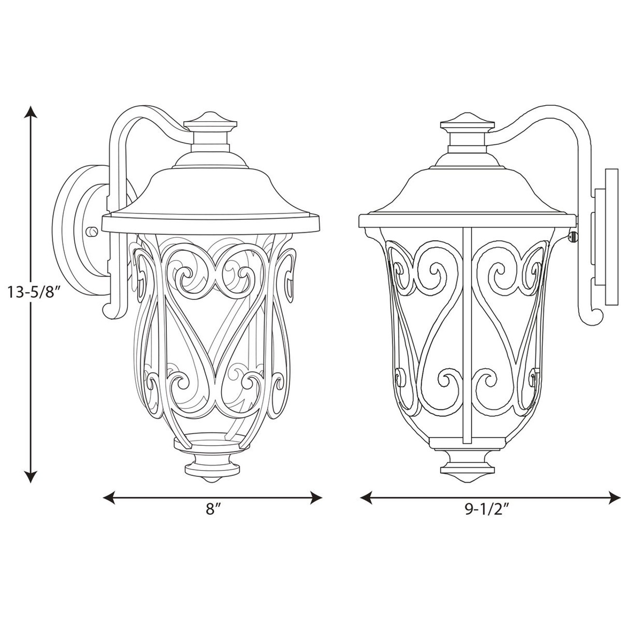 P560104-030-30 1-9W LED WALL LANTERN, Progress P560104-030-30 AMEC8  Progress Wall Lantern