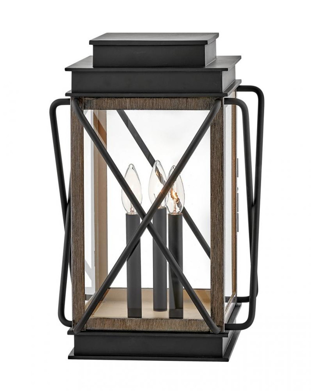 Hinkley 2121MB-LV Plantation 3-Light Museum Black Outdoor Post