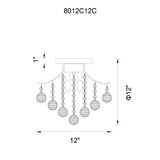 CWI Lighting Princess Flush Mount, 3-Light, Chrome, 12"W (8012C12C 3060JEJ) 