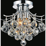 CWI Lighting Princess Flush Mount, 3-Light, Chrome, 12"W (8012C12C 3060JEJ) 
