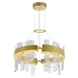 CWI Lighting Guadiana Chandelier, LED, Satin Gold, Clear Glass, 24"W (1246P24-602-A 3069Q9E) 