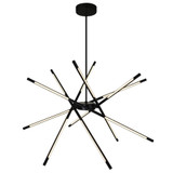 CWI Lighting Oskil Chandelier, 6-Light, LED, Black, 43"W (1375P43-6-101 3069QAC) 