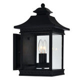 CWI Lighting Cleveland Outdoor Wall Light, 2-Light, Black, 15.3"H (0416W9-A-2-101 3069QA9) 
