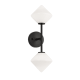 Matteo Lighting Novo Bath Vanity Light, 2-Light, Black, Opal Glass Shade, 19.38"H (W81742BKOP 305XUVC) 