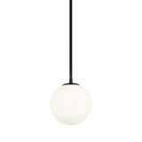 Matteo Lighting Novo Pendant, 1-Light, Black, Opal Glass Shade, 8.13"H (C81711BKOP 305XUX0) 