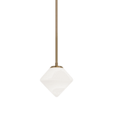 Matteo Lighting Novo Pendant, 1-Light, Aged Gold Brass, Opal Glass Shade, 7.88"W (C81751AGOP 305XUX2) 