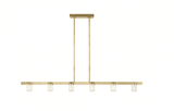 Visual Comfort & Co. Modern Collection Esfera Large Linear Chandelier, 6-Light, LED, Natural Brass, 60"L (700LSESF60NB-LED927 70PGEJ1) 