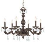Crystorama Paris Market Chandelier - Venetian Bronze, Swarovski Strass Crystal 21"H 