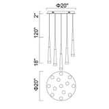 CWI Lighting Andes Pendant, LED, Satin Gold, 20"W (1103P20-13-602 3069KEL) 