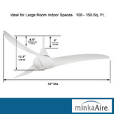 Minka-Aire Wave Ceiling Fan, White, 3-Blade, 52"W (F843-WH EHCE) 