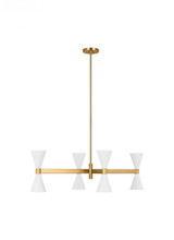 Visual Comfort & Co. Studio Collection Albertine Linear Chandelier, 8-Light, Matte White, 24"W (AEC1068MWT 706X462) 