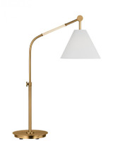 Visual Comfort & Co. Studio Collection Remy Table Lamp, 1-Light, LED, Burnished Brass, White Linen Shade, 31.88"H (AET1041BBS1 706X46X) 