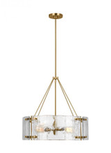 Visual Comfort & Co. Studio Collection Calvert Chandelier, 4-Light, Burnished Brass, Clear Shade, 24"W (AP1234BBS 706X474) 