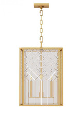 Visual Comfort & Co. Studio Collection Erro Chandelier, 4-Light, Burnished Brass, Clear Shade, 24.25"H (AC1144BBS 706X47C) 