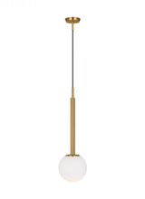 Visual Comfort & Co. Studio Collection Nodes Pendant, 1-Light, Burnished Brass, Milk White Shade, 18"W (KP1141BBS 706X558) 