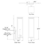 Visual Comfort & Co. Signature Collection Fresno Large Bracketed Gas Wall Lantern, 1-Light, Soft Copper, 22.75"H (CHO 2561SC-CG D02TE) 