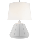 Visual Comfort & Co. Signature Collection Frey Medium Table Lamp, 1-Light, LED, Plaster White, Linen Shade, 27.75"H (TOB 3417PW-L D02TY) 