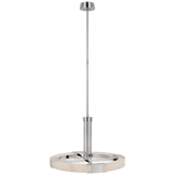 Visual Comfort & Co. Signature Collection Covet Medium Ring Chandelier, 1-Light, LED, Polished Nickel, Alabaster, 24"W (KW 5138PN/ALB D03QD) 