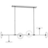 Visual Comfort & Co. Signature Collection Calvino Large Linear Chandelier, 1-Light, LED, Polished Nickel, 18 x 54"W (S 5695PN-CG D03RD) 