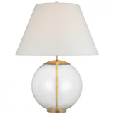 Visual Comfort & Co. Signature Collection Morton Large Table Lamp, 1-Light, LED, Clear Glass, Linen Shade, 30.5"H (ARN 3001CG-L D03RE) 