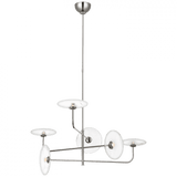 Visual Comfort & Co. Signature Collection Calvino Large Arched Chandelier, 1-Light, LED, Polished Nickel, 32.25"W (S 5692PN-CG D03RC) 