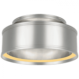 Visual Comfort & Co. Signature Collection Connery Flush Mount, 1-Light, LED, Polished Nickel, 14"W (CHC 4611PN D03RY) 