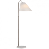 Visual Comfort & Co. Signature Collection Kinsley Medium Floor Lamp, 1-Light, LED, Polished Nickel, Linen Shade, 54.5"H (KS 1220PN-L D03T2) 