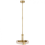 Visual Comfort & Co. Signature Collection Covet Small Ring Pendant, 1-Light, LED, Antique-Burnished Brass, Alabaster, 13.75"W (KW 5136AB/ALB D03T5) 