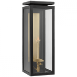 Visual Comfort & Co. Signature Collection Fresno Medium 3/4 Gas Wall Lantern, 1-Light, Matte Black, 17"H (CHO 2550BLK-CG D01T4) 