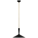 Visual Comfort & Co. Signature Collection Rosetta Large Pendant, 1-Light, LED, Matte Black, Hand-Rubbed Antique Brass, 18"W (ARN 5541BLK/HAB D01U2) 