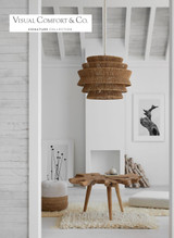 Visual Comfort & Co. Signature Collection Antigua X-Large Drum Chandelier, 4-Light, LED, Antique-Burnished Brass, Natural Abaca, 42"W (CHC 5017AB/NAB D01U8) 