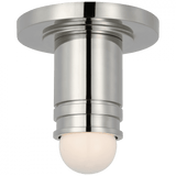 Visual Comfort & Co. Signature Collection Top Mini Monopoint Flush Mount, 1-Light, LED, Polished Nickel, 5"H (TOB 4360PN D02QM) 
