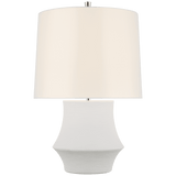 Visual Comfort & Co. Signature Collection Lakmos Small Table Lamp, 1-Light, LED, Plaster White, Linen Shade, 19.5"H (ARN 3321PW-L D02RQ) 