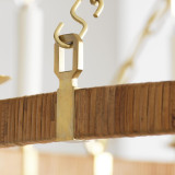 Visual Comfort & Co. Signature Collection Darlana Large Wrapped Ring Chandelier, 12-Light, LED, Antique-Burnished Brass, Natural Rattan, 40"W (CHC 5873AB/NRT D02RR) 