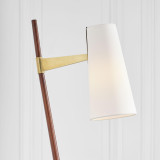 Visual Comfort & Co. Signature Collection Katia Floor Lamp, 1-Light, LED, Mahogany, Hand-Rubbed Antique Brass, Linen Shade, 56.75"H (ARN 1060MHG/HAB-L D02T7) 