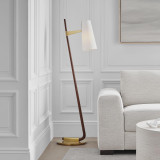 Visual Comfort & Co. Signature Collection Katia Floor Lamp, 1-Light, LED, Mahogany, Hand-Rubbed Antique Brass, Linen Shade, 56.75"H (ARN 1060MHG/HAB-L D02T7) 