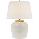 Visual Comfort & Co. Signature Collection Nora Medium Table Lamp, 1-Light, LED, Ivory, Linen Shade, 28"H (MF 3638IVO-L D02T5) 