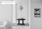 Visual Comfort & Co. Signature Collection Bayridge XL Pendant, 2-Light, LED, Aged Iron, 21.25"W (CHC 5066AI-MG CX52G) 