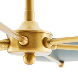 Arteriors Home Griffith Chandelier, 6-Light, Cadet Blue, Antique Brass, 40"Dia (89648 3QP99) 