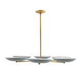 Arteriors Home Griffith Chandelier, 6-Light, Cadet Blue, Antique Brass, 40"Dia (89648 3QP99) 
