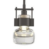 Hubbardton Forge Cuff Small Mini Pendant, 1-Light, Oil Rubbed Bronze, Clear Glass, 5.5"W (187330-SKT-MULT-14-ZM0448 5NMYZ3) 