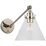 Visual Comfort & Co. Signature Collection Parkington Single Library Wall Light, 1-Light, LED, Polished Nickel, 9.75"H (CHD 2525PN-CG CWZ45) 