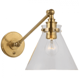 Visual Comfort & Co. Signature Collection Parkington Single Library Wall Light, 1-Light, LED, Antique-Burnished Brass, 9.75"H (CHD 2525AB-CG CWZ64) 