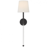 Visual Comfort & Co. Signature Collection Camille Large Tail Sconce, 1-Light, Bronze, Linen Shade, 29"H (SK 2017BZ-L D04PX) 