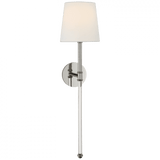 Visual Comfort & Co. Signature Collection Camille Large Tail Sconce, 1-Light, Polished Nickel, Linen Shade, 29"H (SK 2017PN-L D04PY) 