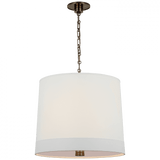 Visual Comfort & Co. Signature Collection Simple Simple Banded Hanging Shade, 2-Light, Bronze, Linen Banded Shade, 20"H (BBL 5110BZ-L D04RV) 