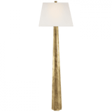 Visual Comfort & Co. Signature Collection Fluted Spire Floor Lamp, 1-Light, Gilded Iron, Linen Shade, 60.5"H (CHA 9461GI-L D04T6) 