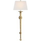 Visual Comfort & Co. Signature Collection Long Long Iron Torch, 1-Light, Gilded Iron, Linen Shade, 36"H (CHD 1407GI-L D05NJ) 